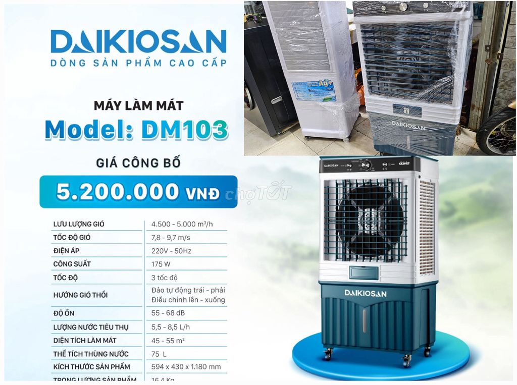 Quạt điều hòa DAIKIOSAN DM103 175w, 72L MỚI GIÁ RẺ. Mua bán Quạt tại Quận 3 Tp Hồ Chí Minh được đăng bởi Thảo Ly hình 1