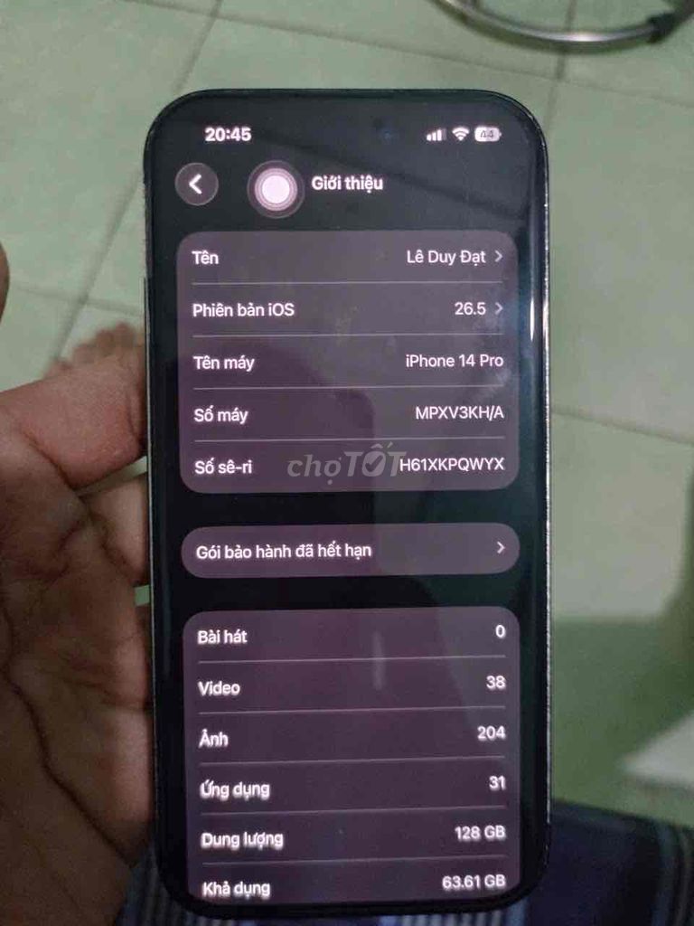 Apple iPhone 14 Pro 128GB Đen Like New. Mua bán Điện thoại tại Thành phố Thủ Đức Tp Hồ Chí Minh được đăng bởi Lê Duy Đạt hình 1