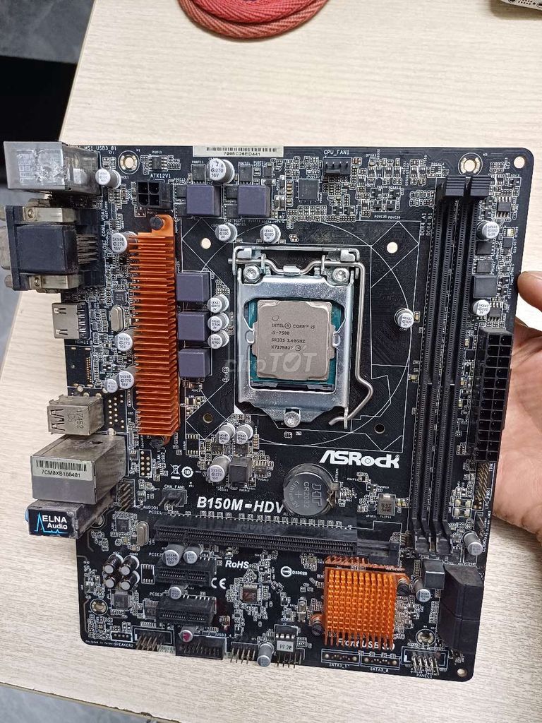 Combo Mainboard ASRock B150M-HDV+i5 7500 Zin đẹp