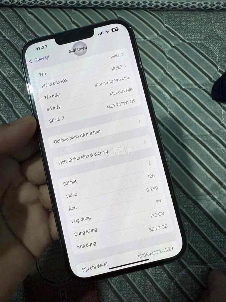 Apple iPhone 13 Pro Max 128GB Xám Đã dùng. Mua bán Điện thoại tại Huyện Bàu Bàng Bình Dương được đăng bởi Trung Trung hình 1