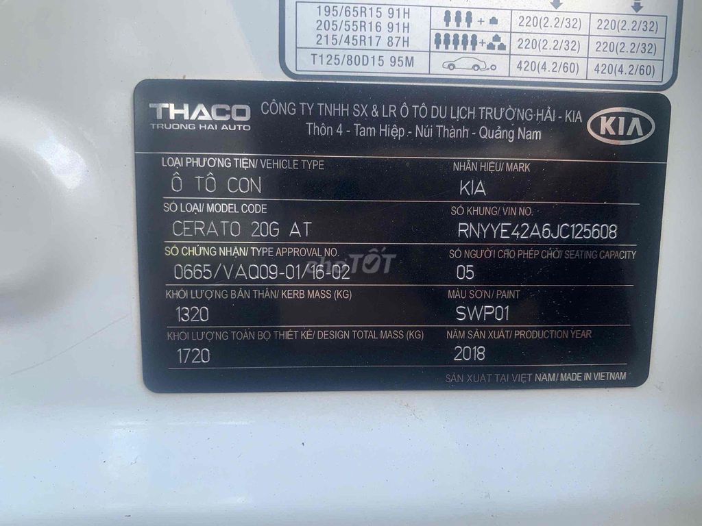 Kia Cerato 2.0 AT phiên bản cao cấp nhất Premium. Mua bán Ô tô tại Thành phố Biên Hòa Đồng Nai được đăng bởi CH xe máy Trần Na Na hình 12