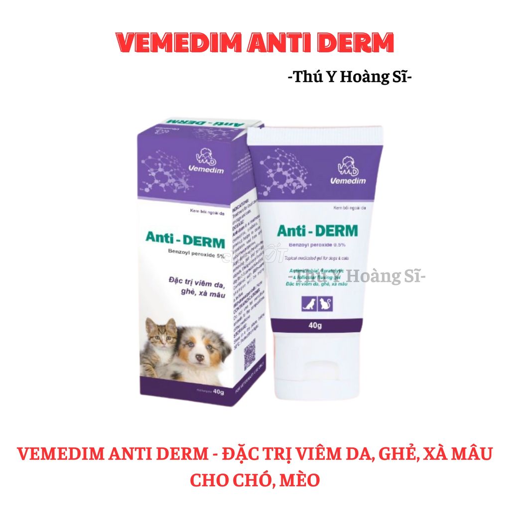 Vemedim Anti DERM trị viêm da, ghẻ, xà mâu cho cún