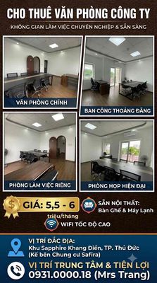 Cho thuê Văn Phòng Công Ty Giá chỉ từ 5,5 - 6 riệu/tháng. ***