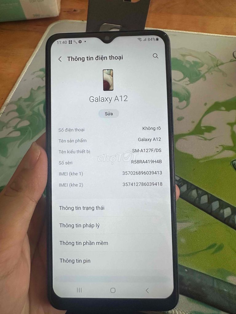 Samsung Galaxy A12 128GB Xanh. Mua bán Điện thoại tại Thành phố Thuận An Bình Dương được đăng bởi Đạt hình 1