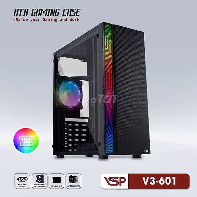 Thùng Máy Tính Case VSP V3-601 (Chưa Bao Gồm Fan)