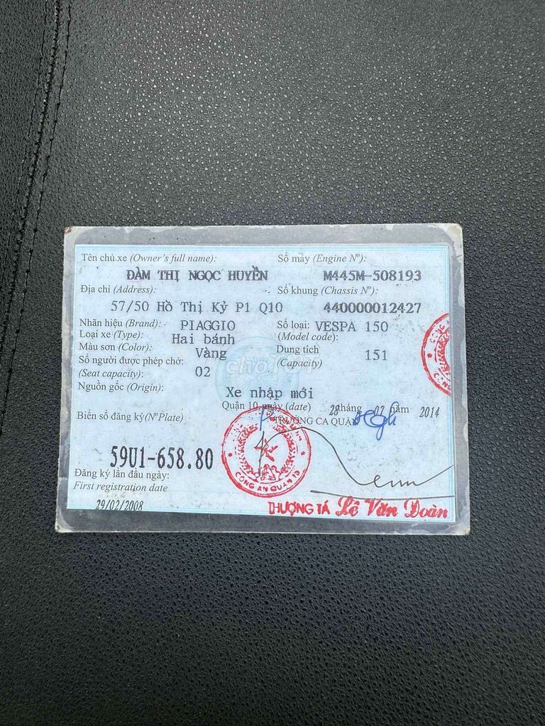 Vespa 2008 máy êm , giấy tờ đầy đủ , btc .. Mua bán Xe máy tại Quận Bình Thạnh Tp Hồ Chí Minh được đăng bởi lưu manh hình 5