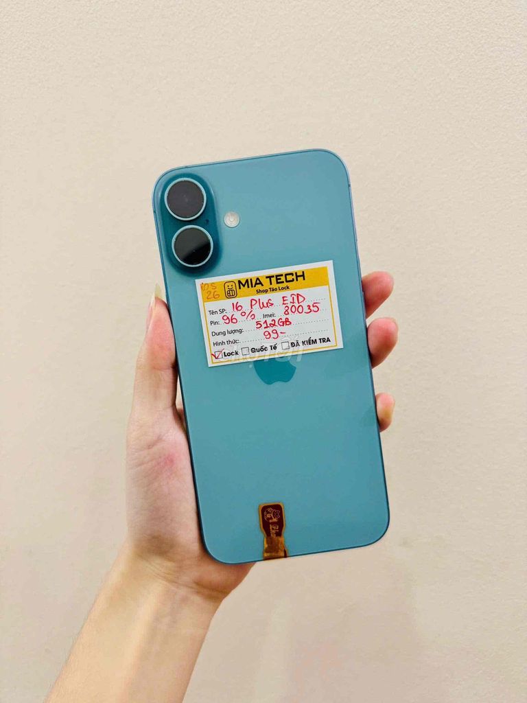 Apple iPhone 16 Plus Lock 512GB Xanh mòng két 99%. Mua bán Điện thoại tại Quận Ba Đình Hà Nội được đăng bởi Huy Trần hình 1