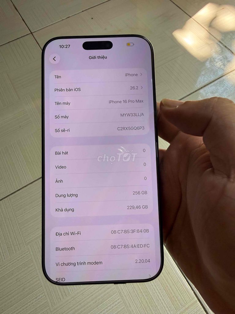 iPhone 16 Pro Max 256GB Đen 99% còn bảo hành. Mua bán Điện thoại tại Quận Cẩm Lệ Đà Nẵng được đăng bởi NGUYỄN Văn Vũ hình 1