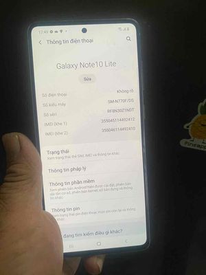 Samsung Galaxy Note 10 lite ram 8g,128g pin trâu