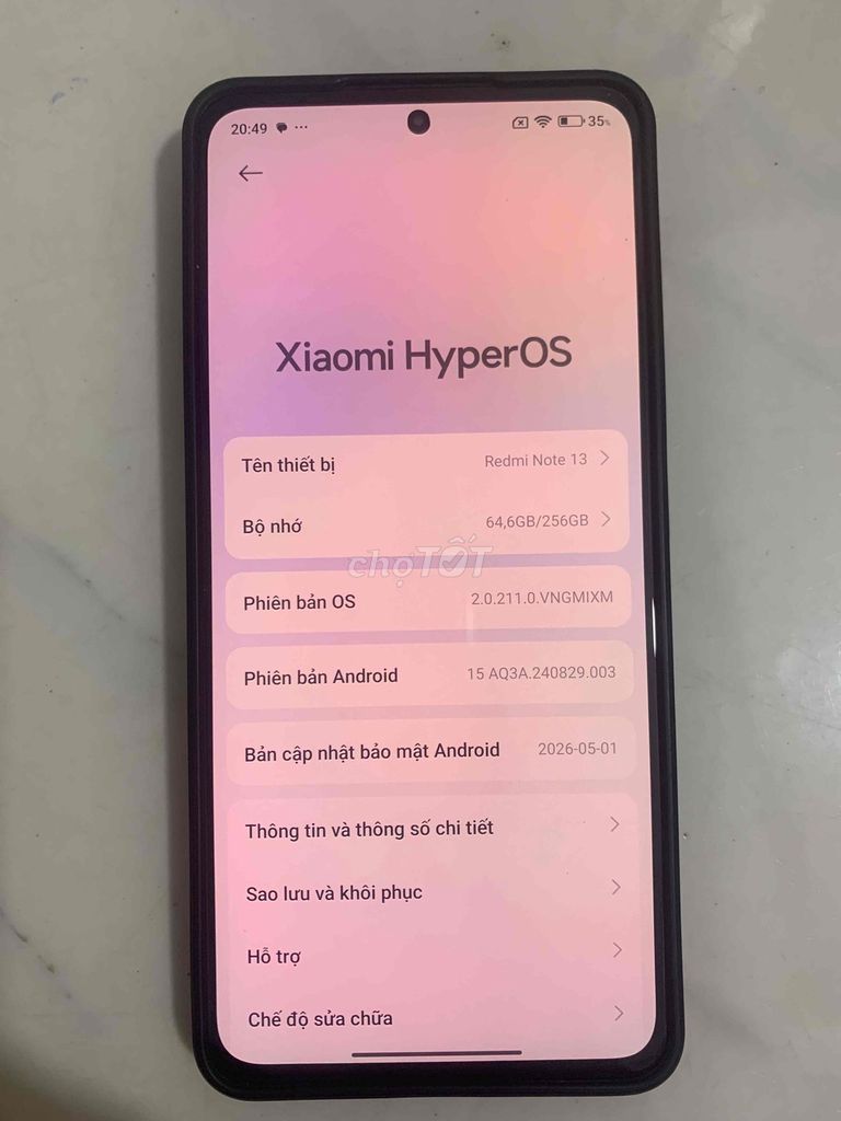 Xiaomi Redmi Note 13 8GB/256GB Đen. Mua bán Điện thoại tại Huyện Bình Chánh Tp Hồ Chí Minh được đăng bởi coca hình 1