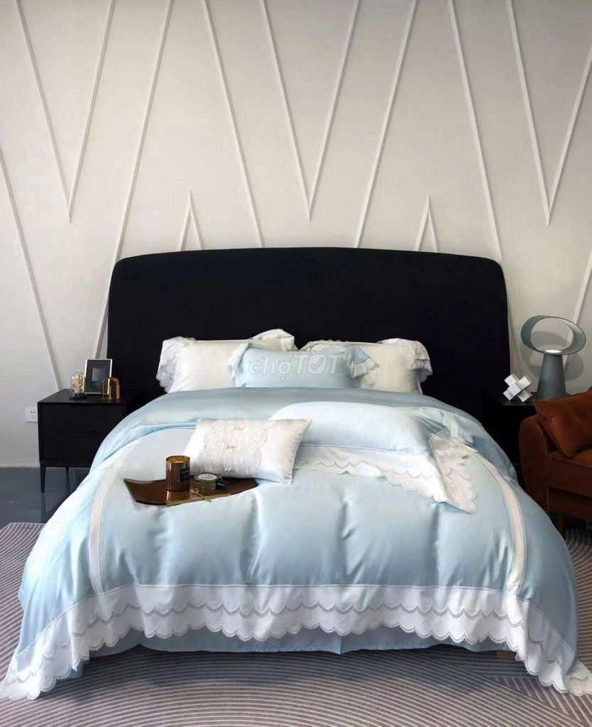 thanh lý hàng xịn Bộ chăn ga gối Tencel Xanh xinh. Mua bán Giường, chăn ga gối nệm tại Quận Hoàng Mai Hà Nội được đăng bởi AnTamKids hình 1