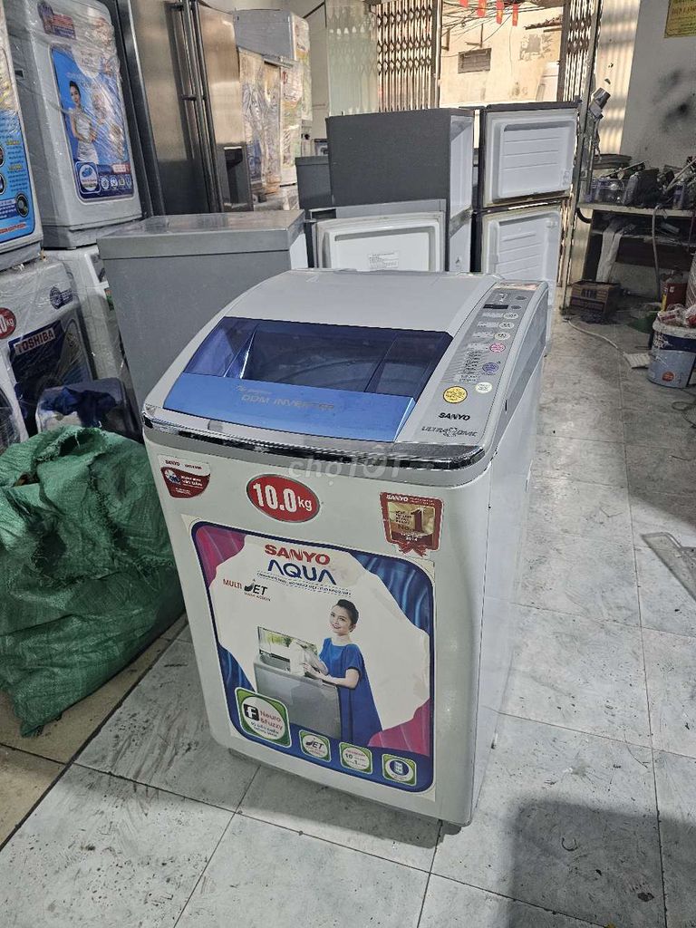 Máy giặt Sanyo Aqua 10.0 kg inverter,giặt vắt êm. Mua bán Máy giặt tại Quận Thanh Xuân Hà Nội được đăng bởi Máy Giặt Tủ Lạnh Hà Nội hình 1
