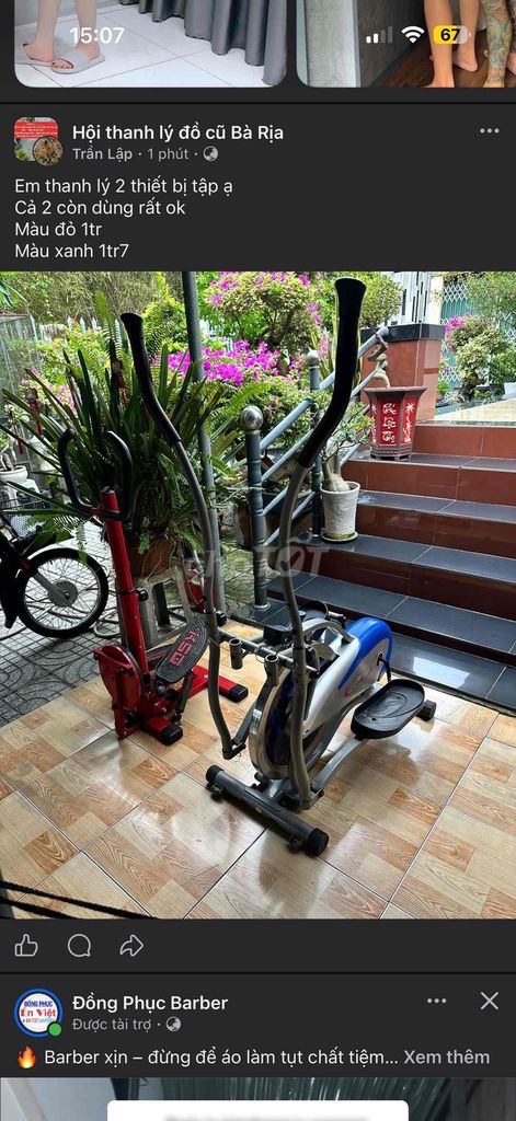 Xe đạp tập Đỏ đã sử dụng