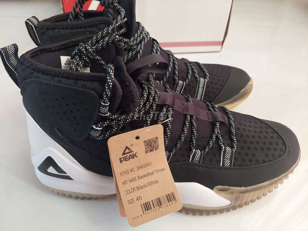 Giày bóng rổ PEAK Streetball Master - đen trắng 45. Mua bán Giày dép tại Quận 7 Tp Hồ Chí Minh được đăng bởi Q Tuan hình 4