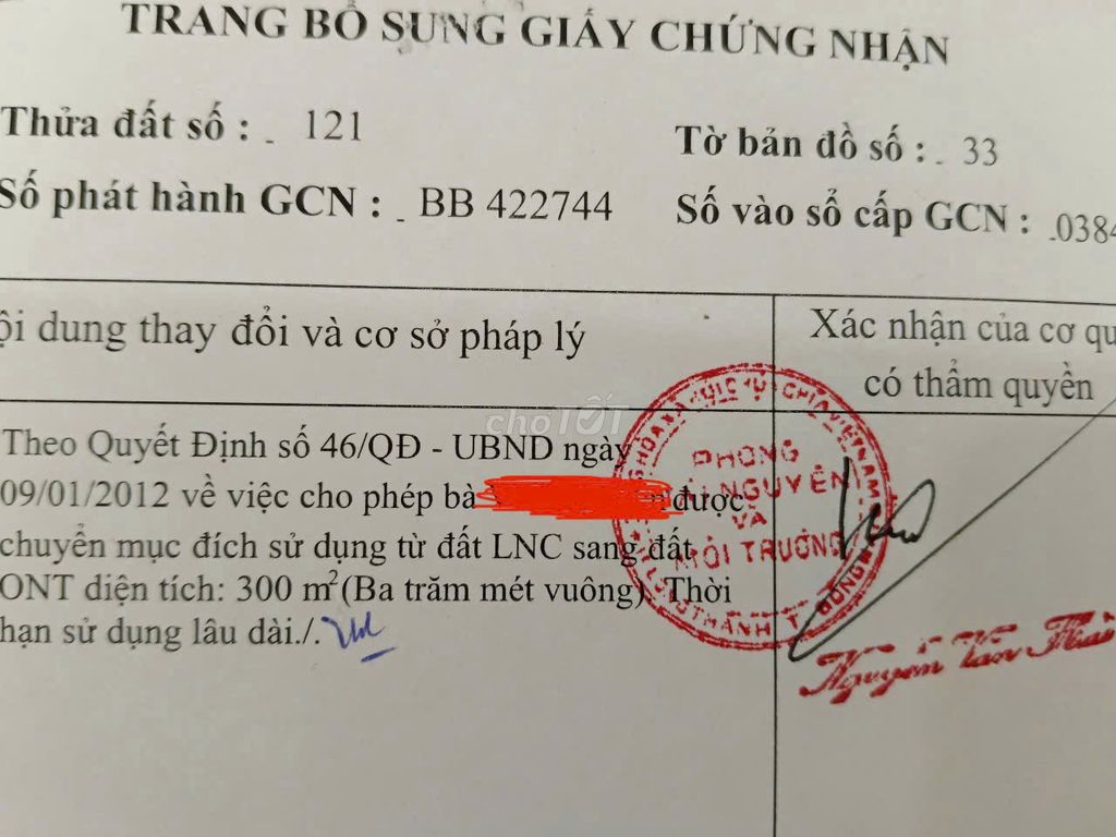 Bán 1512 m2 đất Long Thành