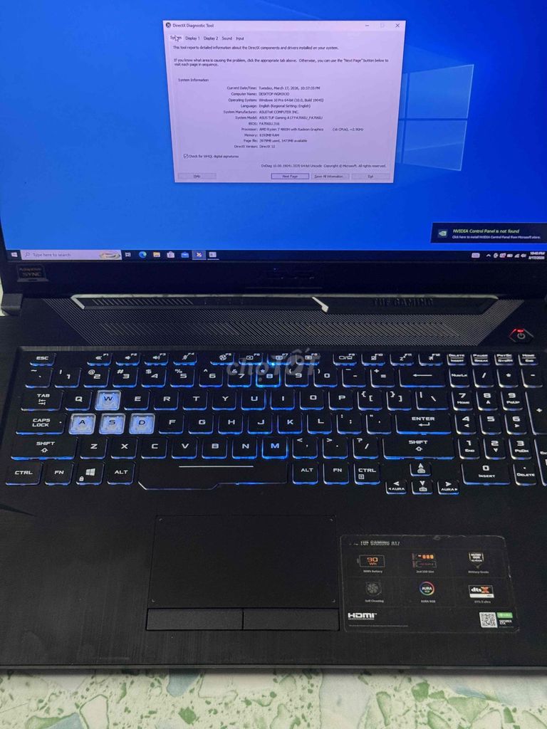 Asus TUF Gaming A17 Ryzen 7 1660ti 8/256. Mua bán Laptop tại Quận 12 Tp Hồ Chí Minh được đăng bởi Ngọc hình 1