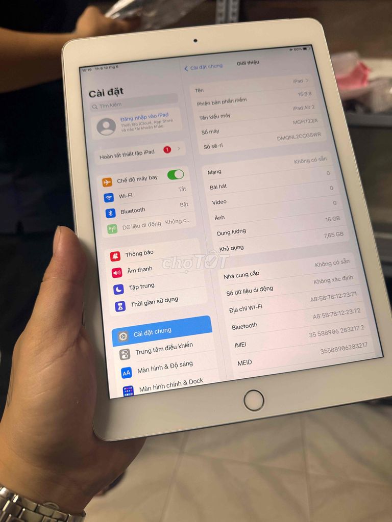 Apple iPad Air 2 Wifi + 4G 16GB màu bạc. Mua bán Máy tính bảng tại Quận Đống Đa Hà Nội được đăng bởi Lê Văn Anh hình 1