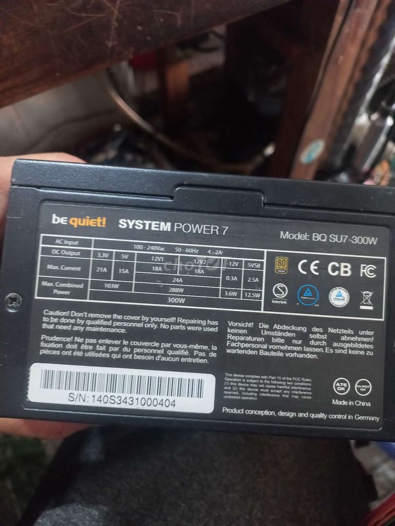 Nguồn máy tính be quiet! System Power 7 300W. Mua bán Linh kiện (RAM, Card...) tại Huyện Hóc Môn Tp Hồ Chí Minh được đăng bởi Vechaicongnghe hình 1