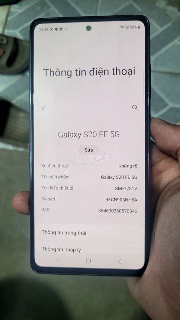 Samsung Galaxy S20 FE 5G . Mua bán Điện thoại tại Huyện Hóc Môn Tp Hồ Chí Minh được đăng bởi Nguyễn Gia Huy hình 1