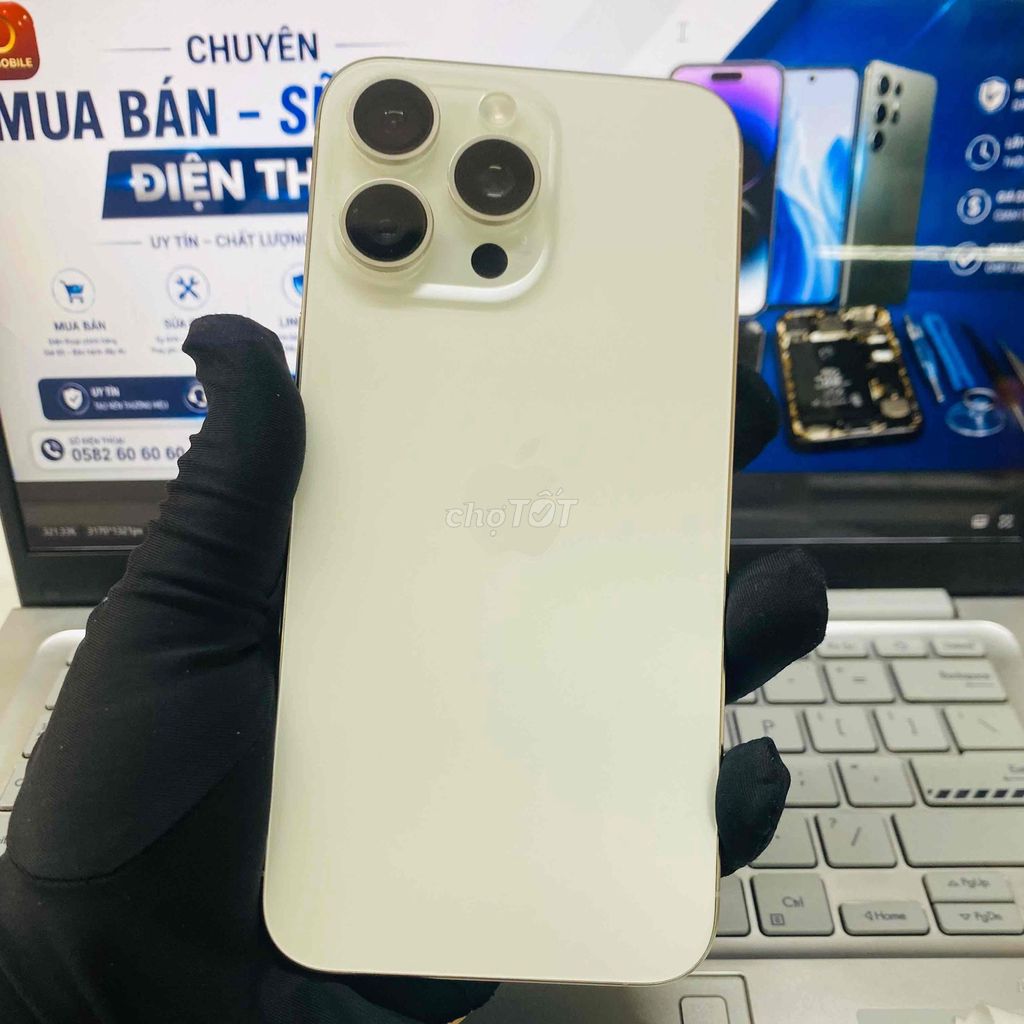 Apple iPhone 15 Pro Max 512GB Trắng chính hãng. Mua bán Điện thoại tại Thành phố Biên Hòa Đồng Nai được đăng bởi DT MOBILE BIÊN HOÀ hình 1