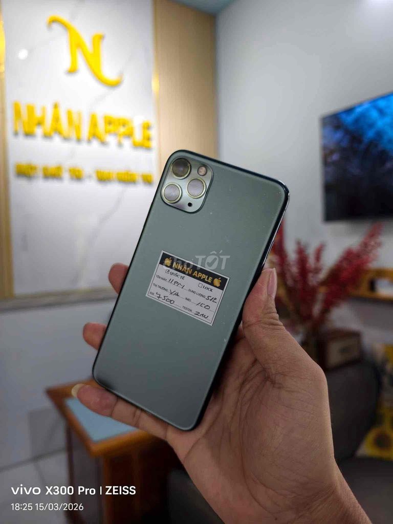 IPHONE 11 PRM 512gb XANH QT ZIN FULL PIN 100. Mua bán Điện thoại tại Thành phố Cà Mau Cà Mau được đăng bởi NHAN APPLE hình 1