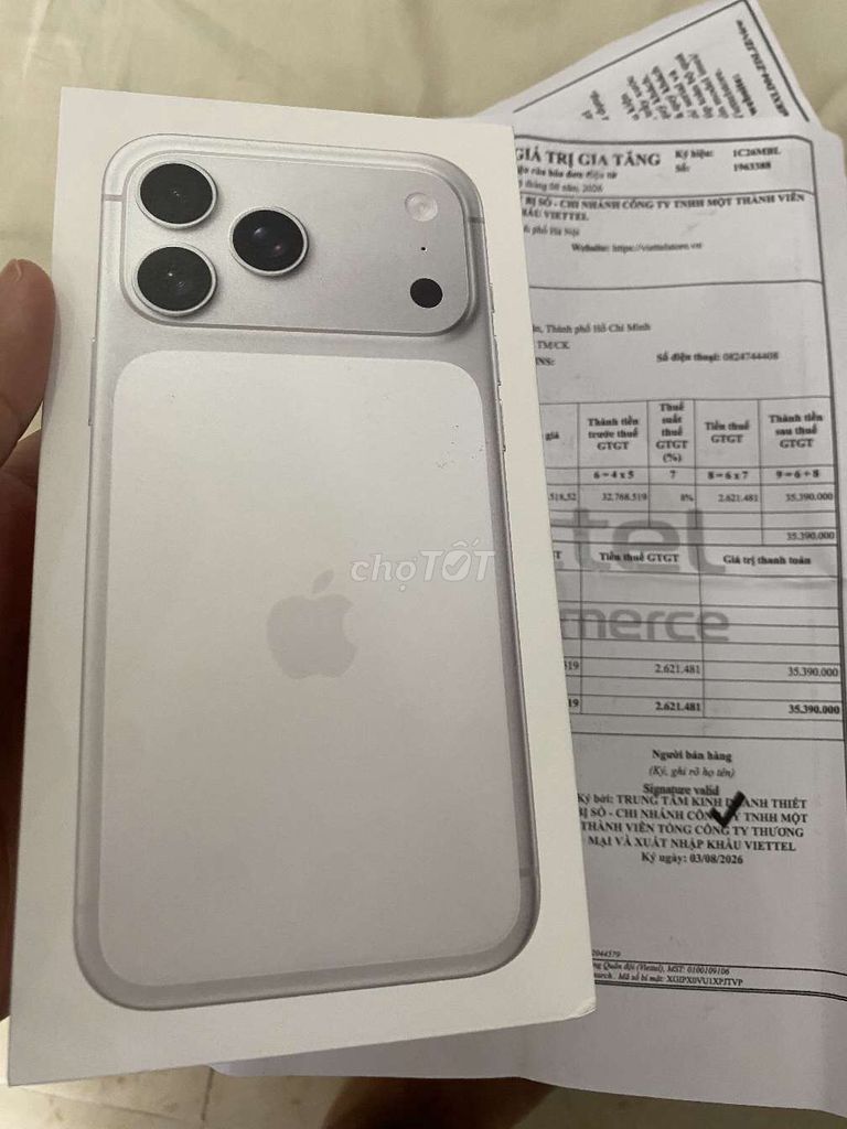 iPhone 17 Pro Max 256GB Bạc Viettel new chưaActive. Mua bán Điện thoại tại Quận 7 Tp Hồ Chí Minh được đăng bởi Diệp Anh Khoa hình 1