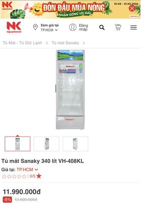 Tủ lạnh Sanaky 340 lít VH-408KL