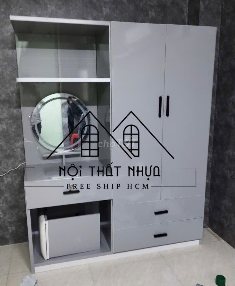 Tủ quần áo Nhựa Đài Loan Xám 1m8x1m45x45cm. Mua bán Tủ, kệ gia đình tại Quận 11 Tp Hồ Chí Minh được đăng bởi Cửa Hàng Nội Thất hình 1