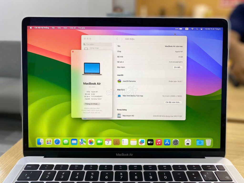 Macbook Air 2020 Chip M1 Ram 8Gb SSD 256Gb. Mua bán Laptop tại Quận 10 Tp Hồ Chí Minh được đăng bởi Lapvn hình 1