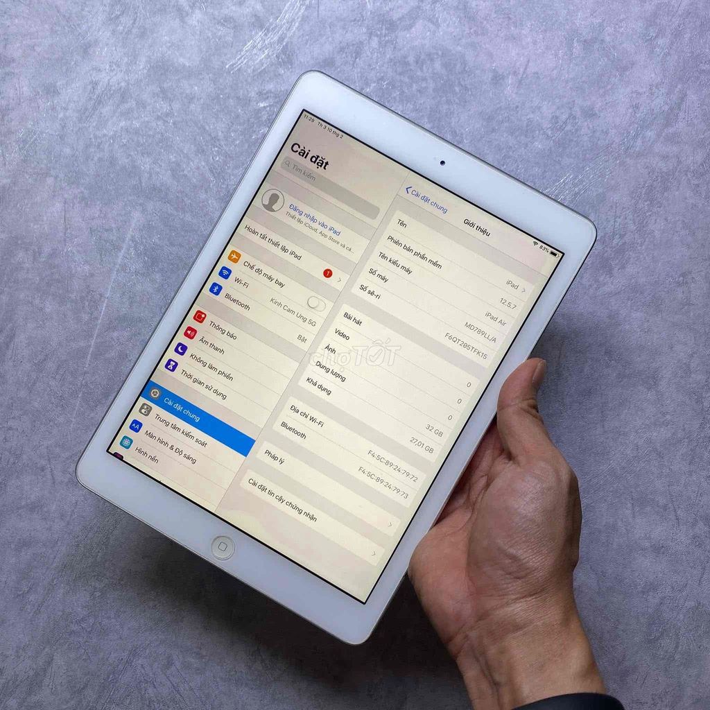 Apple iPad Air 1 32GB Bạc. Mua bán Máy tính bảng tại Thành phố Biên Hòa Đồng Nai được đăng bởi Hoàng Duy Anh hình 1
