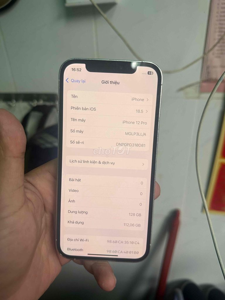 iPhone 12 Pro 128GB Trắng. Mua bán Điện thoại tại Thành phố Thuận An Bình Dương được đăng bởi Trung Apple Ko bán góp hình 1