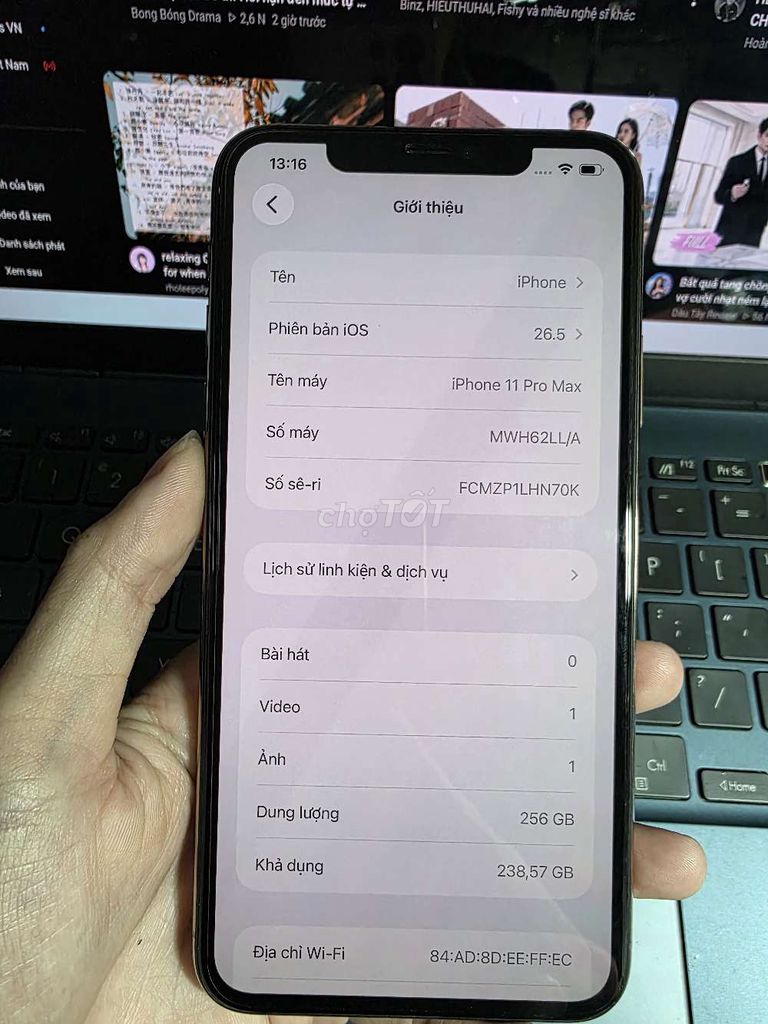 Apple iPhone 11 Pro Max 256GB Vàng 98%. Mua bán Điện thoại tại Quận 3 Tp Hồ Chí Minh được đăng bởi Quang Minh hình 1