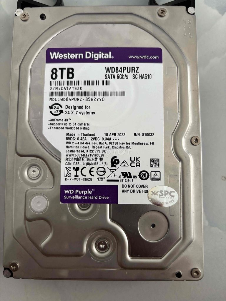 Ổ cứng HDD Western Digital WD84PURZ 8TB. Mua bán Linh kiện (RAM, Card...) tại Quận Bình Tân Tp Hồ Chí Minh được đăng bởi Hữu hình 1