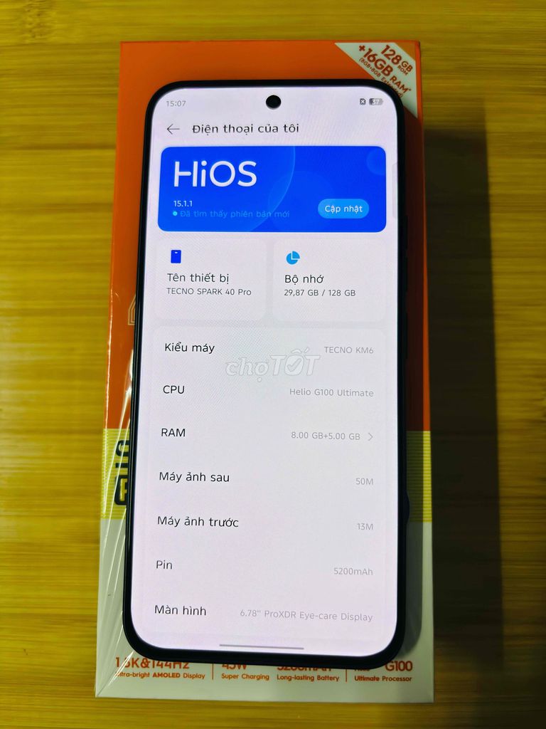 TECNO Spark 40 Pro Đen 8/128GB. Mua bán Điện thoại tại Thành phố Thủ Đức Tp Hồ Chí Minh được đăng bởi Đặng hình 1