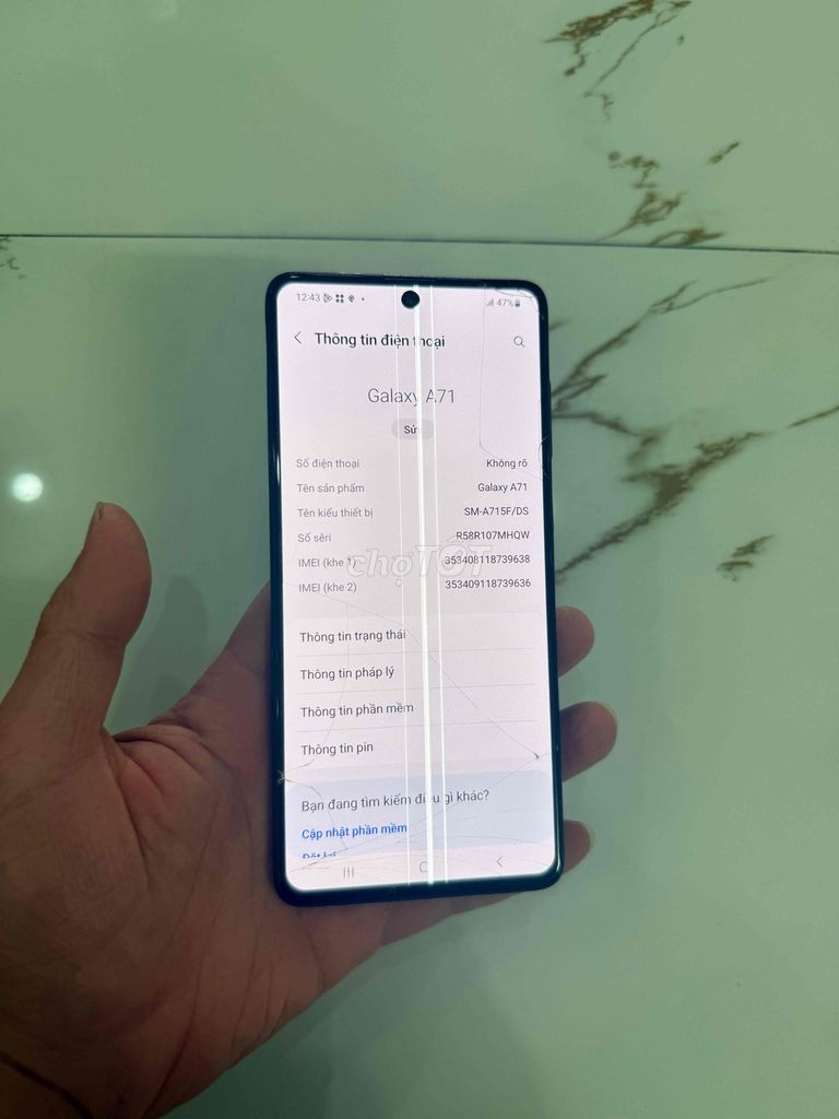 Bán Xác Máy..A71(Samsung) 8/128 zin hỏng màn. Mua bán Điện thoại tại Quận Hà Đông Hà Nội được đăng bởi Mạnh Mobile hình 1