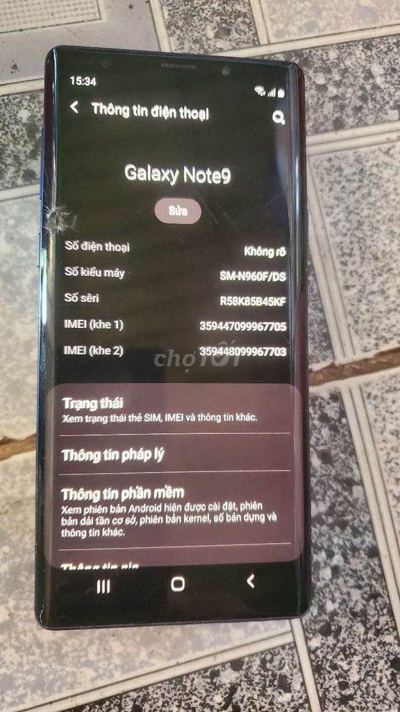 Samsung Galaxy Note 9 Đen nứt kính full cn. Mua bán Điện thoại tại Huyện Bình Chánh Tp Hồ Chí Minh được đăng bởi Khánh hình 1