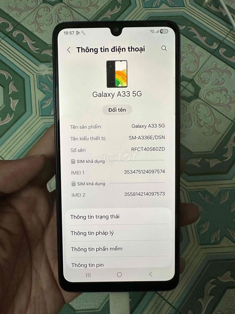 Samsung Galaxy A33 5G 128GB Đen. Mua bán Điện thoại tại Quận 12 Tp Hồ Chí Minh được đăng bởi Cony hình 1