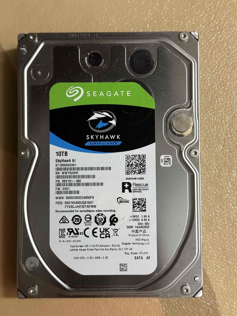 Seagate SkyHawk AI 10TB SATA Tháng 6 2022. Mua bán Linh kiện (RAM, Card...) tại Quận 10 Tp Hồ Chí Minh được đăng bởi Kim hình 1