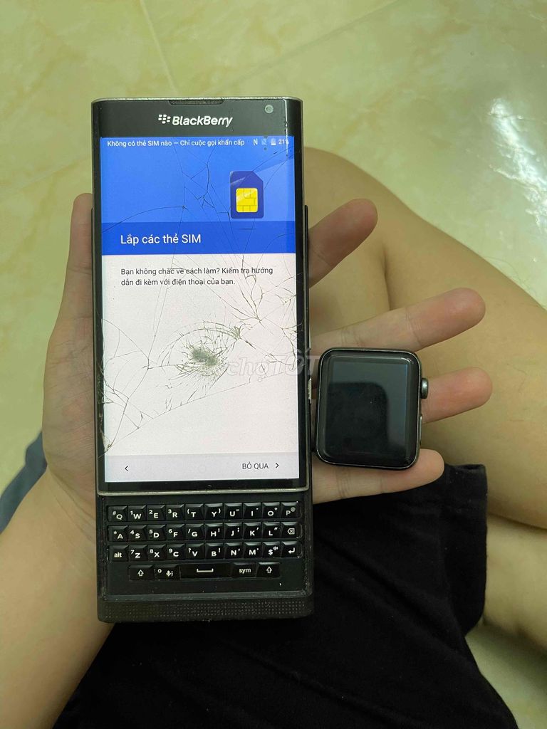 Blackberry Priv bể kiếng cảm ok kèm seri 3 Apple