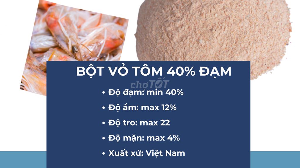 Bột Vỏ Tôm 40% Đạm ,,,,,,