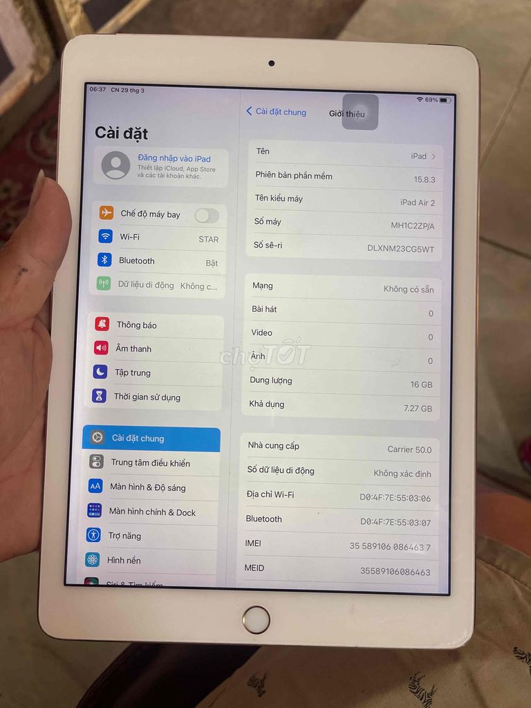 Apple iPad Air 2 16GB Vàng. Mua bán Máy tính bảng tại Thị xã Tân Uyên Bình Dương được đăng bởi phi trường mobile hình 1