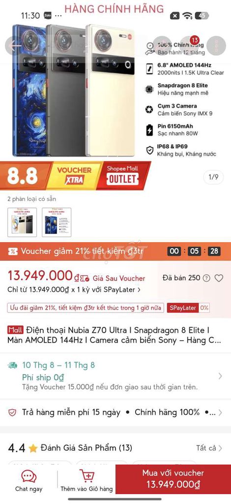 Nubia Z70 Ultra Vàng. Mua bán Điện thoại tại Quận 4 Tp Hồ Chí Minh được đăng bởi Đặng Trần Thức hình 1