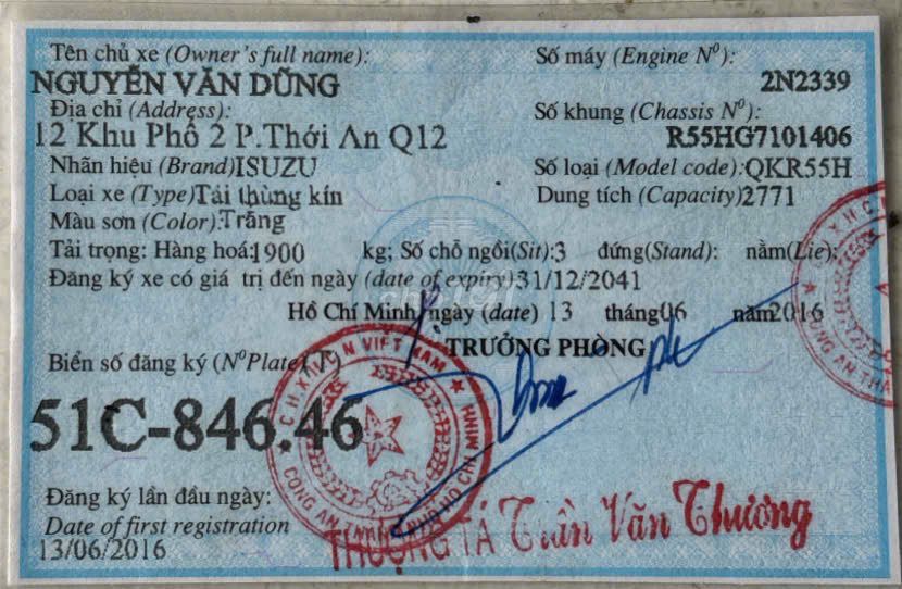 CẦN BÁN XE TẢI ISUZU 1Tấn 9 Đời 2016  280 Triệu. Mua bán Xe tải, xe ben tại Huyện Hóc Môn Tp Hồ Chí Minh được đăng bởi Nguyễn Thị Linh hình 5