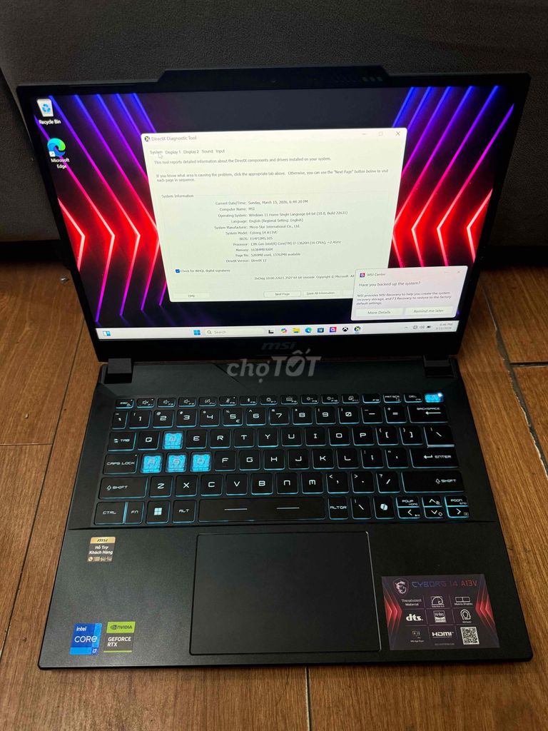 msi Cyborg 14ich nhỏ gọn Siêu Khủng. Mua bán Laptop tại Quận Thanh Xuân Hà Nội được đăng bởi hanam80 hình 1