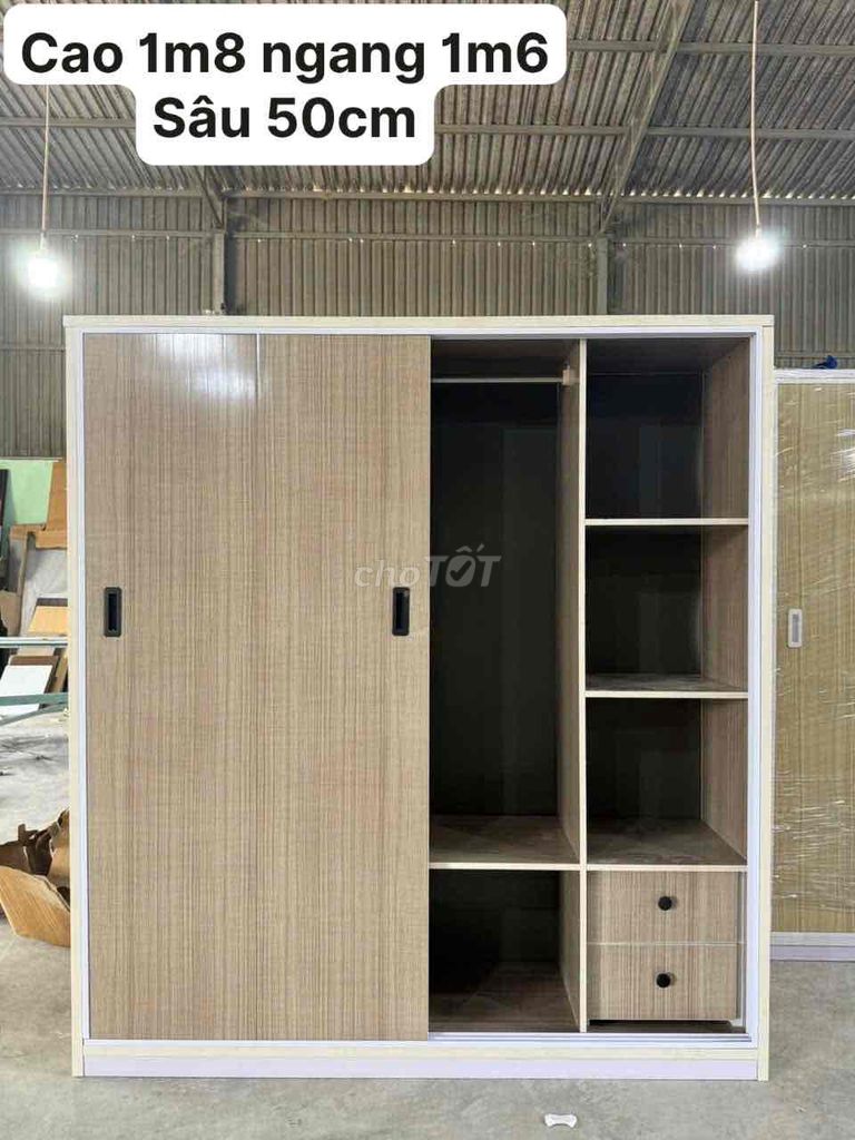 Tủ quần áo Nhựa Đài Loan cánh lùa 1m8 x 1m6cm. Mua bán Tủ, kệ gia đình tại Quận Tân Bình Tp Hồ Chí Minh được đăng bởi Nội Thất Gia Đình hình 1