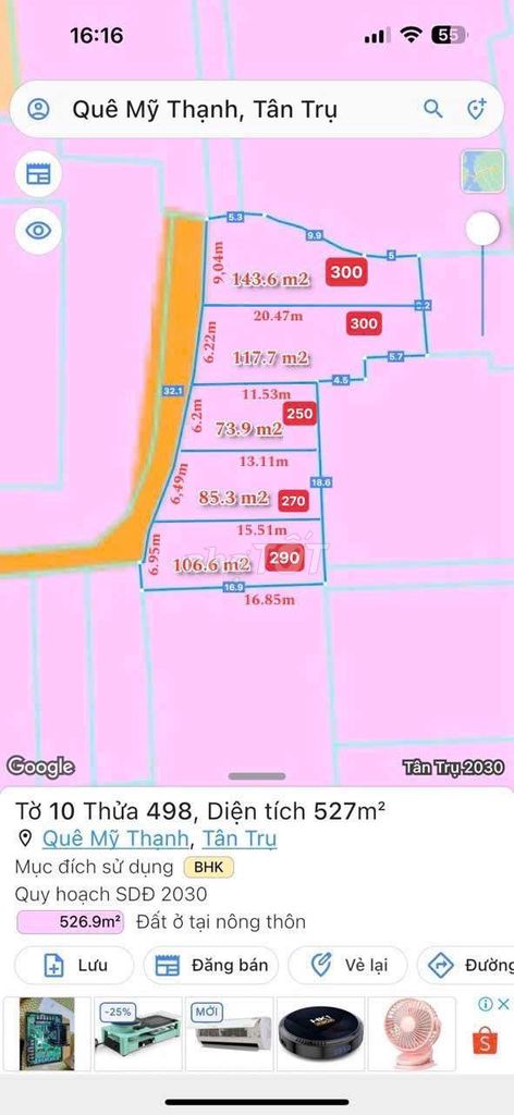 Đất thổ 85m2 giá 270tr. Mua bán đất tại Huyện Tân Trụ Long An được đăng bởi nguyễn anh tuấn hình 3