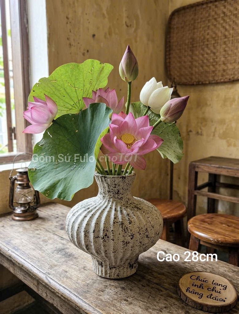 Bình Cắm Hoa  Sen Đẹp Gốm Sứ FULO  Bát Tràng. Mua bán Nội thất, đồ gia dụng khác tại Huyện Bình Chánh Tp Hồ Chí Minh được đăng bởi Lọc Bảo hình 1