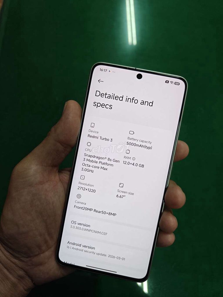Xiaomi Turbo 3 5G 12/256gb nguyên zin, đẹp 99%. Mua bán Điện thoại tại Quận Ninh Kiều Cần Thơ được đăng bởi Anh Tuấn hình 1