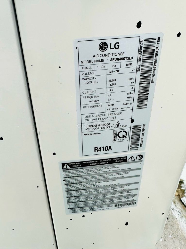 Máy lạnh tủ đứng LG APNQ48GT3E4 5hp Cũ