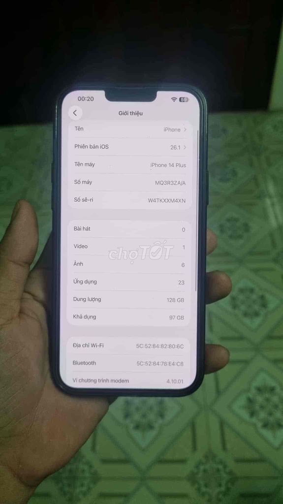 Apple iPhone 14 Plus 128GB Đen. Mua bán Điện thoại tại Huyện Bình Chánh Tp Hồ Chí Minh được đăng bởi CT Car hình 1